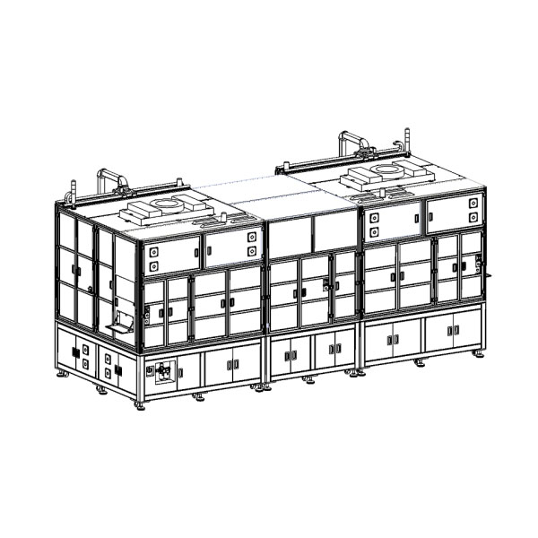 เครื่องซ้อนแบบ Z-Fold แบบสองสถานีอัตโนมัติเต็มรูปแบบสำหรับเซลล์แบบปริซึมและแบบถุง