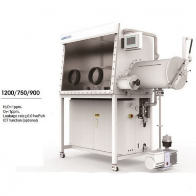 กล่องถุงมือสูญญากาศด้านเดียวสำหรับห้องปฏิบัติการ (1200×750 มม.) พร้อมระบบฟอก H2O และ O2