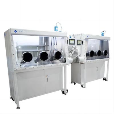 กล่องถุงมือ 6 ช่องที่มีปริมาณออกซิเจนและน้ำต่ำพร้อมถุงมือยางบิวทิล