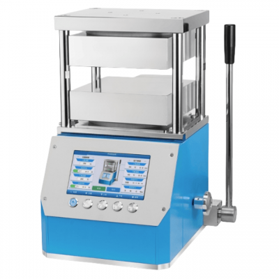 เครื่องรีดความร้อนแบบแมนนวลแบบบูรณาการ Lab 300C 500C 10T พร้อมระบบทำความร้อนแบบแผ่นคู่ขนาด 200x200 มม.