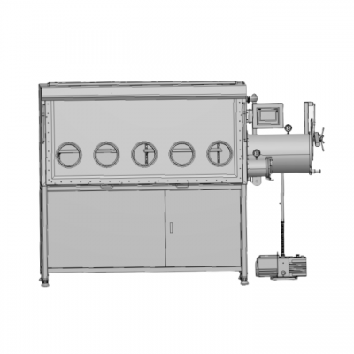 กล่องถุงมือสูญญากาศแบบด้านเดียว 5 พอร์ตสำหรับห้องปฏิบัติการพร้อมระบบฟอกอากาศ