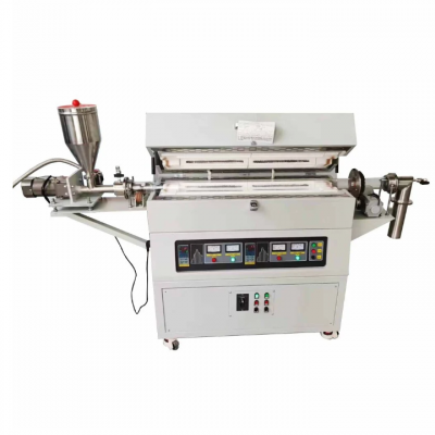 เตาเผาแบบท่อเอียงหมุนอุณหภูมิสูง 1200C พร้อมท่อควอตซ์