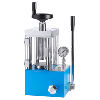 เครื่องอัดผงไฮดรอลิกแบบมือหมุน 4 คอลัมน์พร้อมจอแสดงผลดิจิทัล 15T พร้อมฝาครอบป้องกัน