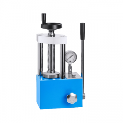 เครื่องอัดเม็ดผงไฮดรอลิกแบบใช้มือ 12 ตัน พร้อมมาตรวัดแสดงผลแบบดิจิทัลเสริม