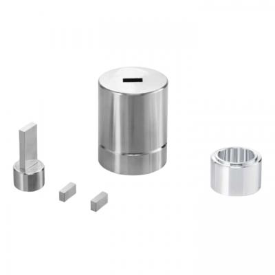 แม่พิมพ์สี่เหลี่ยมจัตุรัส ความกว้างน้อยกว่า 10 มม. ความลึกโพรง 20 มม. ใช้สำหรับเครื่องอัดไฮดรอลิกขนาดเล็ก