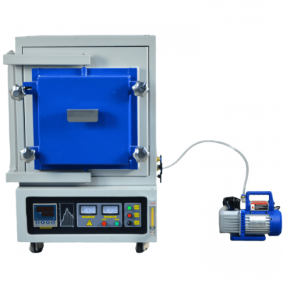 เตาเผาบรรยากาศสูญญากาศอุณหภูมิสูงแบบ 1200 ชนิดที่ปรับแต่งได้พร้อมระบบดูดอากาศและระบบผสมแบบโฟลว์โฟลว์ 2 ระบบ