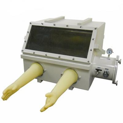 กล่องถุงมือแบบสองห้องสำหรับห้องปฏิบัติการสถานีเดียวพร้อมห้องโดยสารเปลี่ยนผ่านขนาดใหญ่และขนาดเล็ก