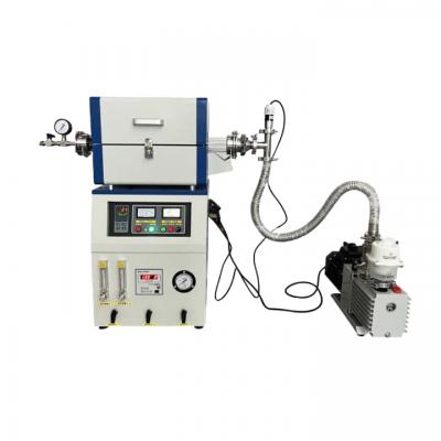 เตาเผา CVD ขนาดเล็กอุณหภูมิสูง 1200C ในห้องปฏิบัติการพร้อมโซนทำความร้อนความยาว 205 มม. และปั๊มสุญญากาศ