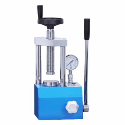 เครื่องอัดผงแบบใช้มือขนาดเล็ก 2 คอลัมน์ 3 ตัน พร้อมมาตรวัดแรงดันแบบเข็มดิจิทัล